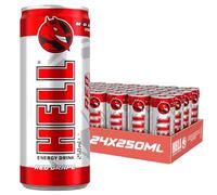 HELL Energy Drink Red Grape Flavour | 24 x 250ml Cans Multipack | 32mg/100ml Caffeine | Contains Vitamins B2 B3 B5 B6 B12 | Preservative Free | Vegan | Reduce Fatigue & Boost Energy