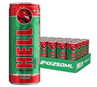 HELL Energy Drink Watermelon Flavour | 24 x 250ml Cans Multipack | 32mg/100ml Caffeine | Contains Vitamins B2 B3 B5 B6 B12 | Preservative Free | Vegan | Reduce Fatigue & Boost Energy