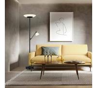 HELL Findus LED floor lamp, 2-bulb, black and white, glass