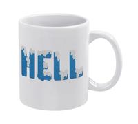Hell Froze Over White Ceramic Coffee Mug 11 Oz, Double-Sided Printed Tea Cup with Ergonomic C-Handle, Thickened Bottom Porcelain Drinkware for Home Office Kitchen, Novelty Gifts for Friends