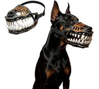 Hell Hound Dog Muzzle, Scary Dog Muzzle Costume, Monster Latex Mask with Teeth for Halloween, Adjustable Straps Pet Cosplay Costume for Large Small Dogs, Trick or Treat Party