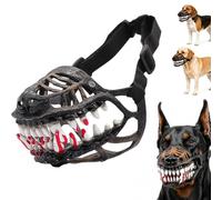 Hell Hound Monster Dog Muzzle Mask, Dog Muzzle with Large Teeth (L) | Hell Hound Monster Dog Muzzle for Halloween Parties, Dog Cosplay and Pet Photo Shoots, Adjustable Straps,Comfortable Fit