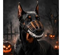 Hell Hound Monster Dog Muzzle Mask, Monster Dog Muzzle with Teeth(M)