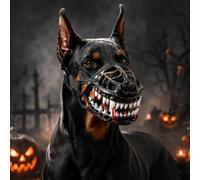 Hell Hound Monster Dog Muzzle Mask, Monster Dog Muzzle with Teeth(XS)