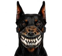 Hell Hound Monster Dog Muzzle Mask, Scary Rubber Beast Costume, Lifelike Teeth Pet Mask with Adjustable Straps for Halloween Party Cosplay, Photo Shoots, Trick or Treat