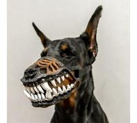 Hell Hound Monster Dog Muzzle - Scary Natural Latex Costume Muzzle with Lifelike Teeth & Adjustable Straps | Spooky Pet Mask for Halloween Party Cosplay Photo Shoots Trick or Treat (02-M)