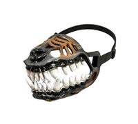 Hell Hound Monster Dog Muzzle, Scary Werewolf Dog Muzzle Mask with Large Teeth for Halloween Party Cosplay, Halloween Dog Costume Teeth Mask for Trick or Treat Photo Shoots，White：L