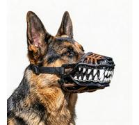 Hell Hound Monster Muzzle, Adjustable Latex Dog Muzzle Mask for Large Dogs Halloween Cosplay Party Photo Prop，No Blood：S