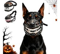 Hell Hound Monster Muzzle, Beast Terror Pet Lifelike Teeth Mask (Black-S)