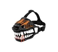 Hell Hound Monster Muzzle, Dog Halloween Costumes for Medium，S | Natural Latex Dog Muzzle with Scary Beast Teeth Funny Terror Face Mask, Prevents Barking, Chews