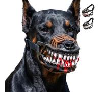 Hell Hound Monster Muzzle,Halloween Dog Muzzle with Teeth，Red Teeth：S