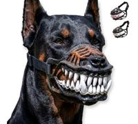 Hell Hound Monster Muzzle,Halloween Dog Muzzle with Teeth，White Teeth：S