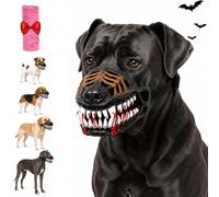 Hell Hound Monster Muzzle, Halloween-Mundschutz Für Hunde Mit Zähnen (Red,XS)
