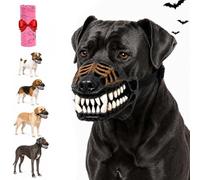Hell Hound Monster Muzzle, Halloween-Mundschutz Für Hunde Mit Zähnen (White,S)