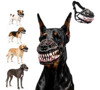 Hell Hound Monster Muzzle, Scary Natural Latex Dog Costume for Halloween Cosplay, Realistic Beast Terror Pet Lifelike Teeth During Photo Shoots and Trick or Treat with Adjustable Straps, Pet Gift