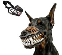 Hell Hound Monster Muzzle Scary Natural Latex Dog Costume Muzzle | For Halloween Party Cosplay Dogs Beast Terror Pet Lifelike Teeth Mask Photo Shoots Trick or Treat with Adjustable Straps