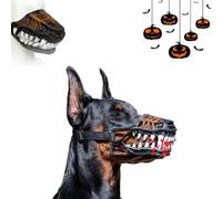 Hell Hound Monster Muzzle, Scary Natural Latex Dog Costume Muzzle for Halloween Party Cosplay Dogs Beast Terror Pet Lifelike Teeth Mask with Adjustable Straps Photo Shoots Trick or Treat