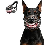 Hell Hound Monster Muzzle Scary Natural Latex Dog Costume Teeth Mask | Halloween with Adjustable Straps for Party Cosplay Beast Terror Pet Lifelike Photo Shoot Trick Treat Large Medium Small Anima