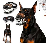 Hell Hound Monster Muzzle, Scary Teeth Dog Muzzle for Halloween (No blood,XL)