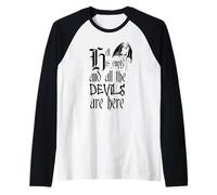 Hell is Empty and All The Devils are Here Black Text Raglan Baseball Tee