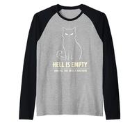 Hell is Empty and All The Devils are Here Cat Lover Raglan Baseball Tee