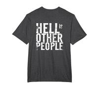 Hell is Other People T-Shirt, Men's Big and Tall, Dark Heather Grey, 6X Tall