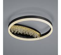 HELL LED ceiling light Dana with crystal decor, black