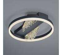 HELL LED ceiling light Dunja with crystal look black