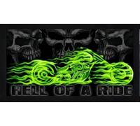 Hell Of A Ride Pirate Skull Bar Mat Runner Pub Home Great Souvenir