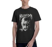 Hell*Raiser T-Shirt Top Tee - Classic Horror Thriller Print Graphic T-Shirts Film Poster Tee Tshirts Halloween Film Movie Lover Gift Present Black Large
