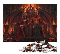 Hell Satan Wooden Jigsaw Puzzle 500 Pieces, Gift for Dark Art Fans