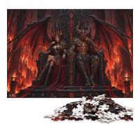 Hell Satan Wooden Jigsaw Puzzle 500 Pieces, Gift for Dark Art Fans
