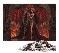 Hell Satanic Wooden Jigsaw Puzzle 300 Pieces, Gift for Dark Art Fans