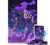 Hell Wolf Creature Jigsaw for Adults 1000 Pieces Unwind Game Rich Color Enjoyable Challenge Art Display (50x75cm)