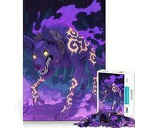 Hell Wolf Creature Jigsaw Puzzles for Adults 1000 Piece Brain Agility Restful Game Happy Challenge Night Game (38x52cm)