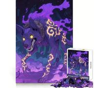 Hell Wolf Creature Jigsaw Puzzles for Adults 1000 Piece Brain Agility Restful Game Happy Challenge Night Game (38x52cm)