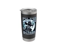 Hell Yeah I Use AI Actual Intelligence Hard Skeleton Meme Stainless Steel Insulated Tumbler