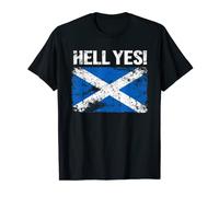 Hell Yes Scotland Saltire Grunge Scottish Flag Independence T-Shirt