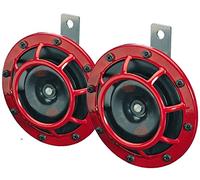Hella 003399803 Supertone 12V High Tone/Low Tone Twin Horn Kit with Red Protective Grill, 2 Horns