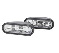 HELLA 1FA 008 284-811 FF/Halogen-Spotlight Set - FF 75 - 12V - Reference number: 12.5 - mounting - Clear diffusing lens - Lens Colour: transparent - 4-pin connector - left/right - Kit - Quantity: 2