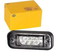 HELLA 2KA 010 278-411 Licence Plate Light - LED - 12V - Fitting/Screw Connection - Lens Colour: Crystal clear - Plug: Blade Terminal Sleeve - Upper/Outer - Quantity: 1