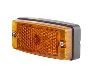 HELLA 2PS 004 361-001 Side Marker Light - Halogen - 24/12V | Screw Connection/mounting - Lens Colour: Yellow - left/right - Quantity: 1