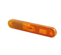 Hella Side Marker Light 2PS 009 226-021 - LED 12V Yellow Lens, Glued Mount, AMP 2-pin, 250mm, Left