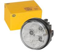HELLA 2PT 009 599-121 LED-Daytime Running Light - 90mm - 24/12V - round - Lens Colour: Crystal clear - LED colour: White - Cable: 500mm - Plug: AMP - right - Quantity: 1