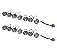 HELLA 2PT 010 458-751 LED-Daytime Running Light Set - LEDayFlex - 24/12V - Round - Fitting - Lens Colour: Crystal clear - Cable: 120mm - Vehicle Front - Set