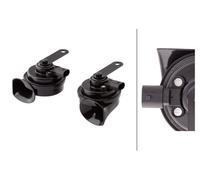 HELLA Trumpet Horn - OE-CONNECT HORN TE26 SET - 12V - 110dB(A) - Frequency range from: 400Hz - Frequency range to: 500Hz - Low Tone/High Tone - Electric - Plug: BMW - Quantity: - 3FH 012 010-041