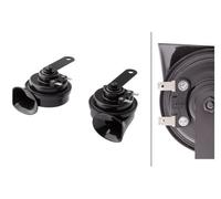 HELLA Trumpet Horn - OE-CONNECT HORN TE26 SET - 12V - 110dB(A) - Frequency range from: 400Hz - Frequency range to: 500Hz - High Tone/Low Tone - Electric - Quantity: 2 - 3FH 012 010-061