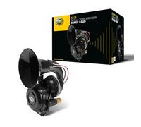 HELLA 3PA 013 410-041 Trumpet Horn CA20 - 115dB(A) - Frequency Range: 400Hz - High Tone - Electric-pneumatic - Housing Colour: Black - Quantity: 1
