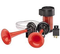 HELLA 3PB 003 001-651 Trumpet Horn - 12V - 118dB(A) - Frequency Range: 780/840Hz - Dual-tone Trumpet Horn - Electric-pneumatic