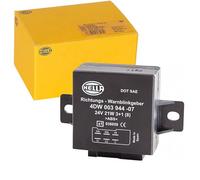 HELLA 4DW 003 944-071 Flasher Unit - 24V - 6-pin connector | mounting/Bolted - Electronic - with holder